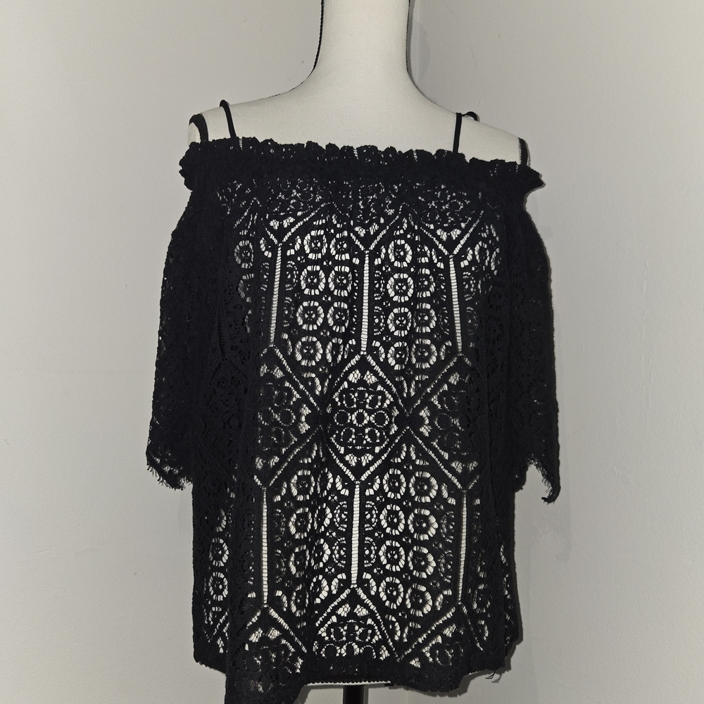 Black Lace Off-Shoulder Top